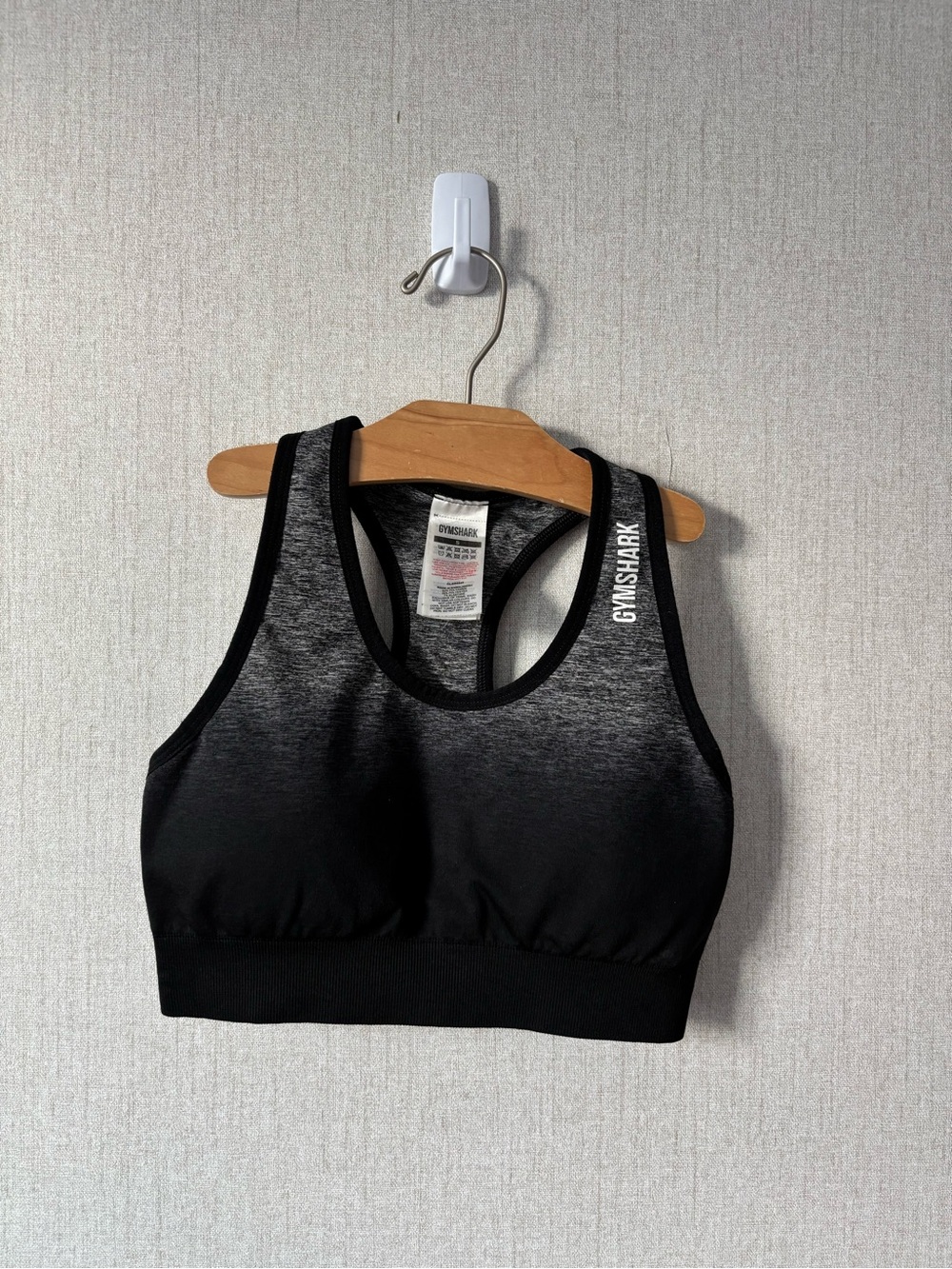 Gymshark Black to Gray Ombre Seamless Racerback Sports Bra
